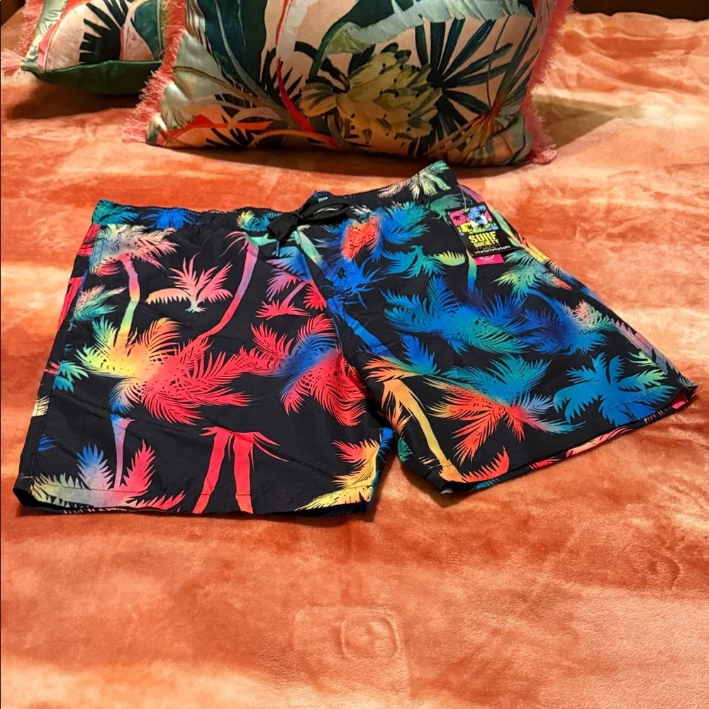 Surf Society Men's Tropical Swimwear Trunks Board Shorts Size L (NWT)